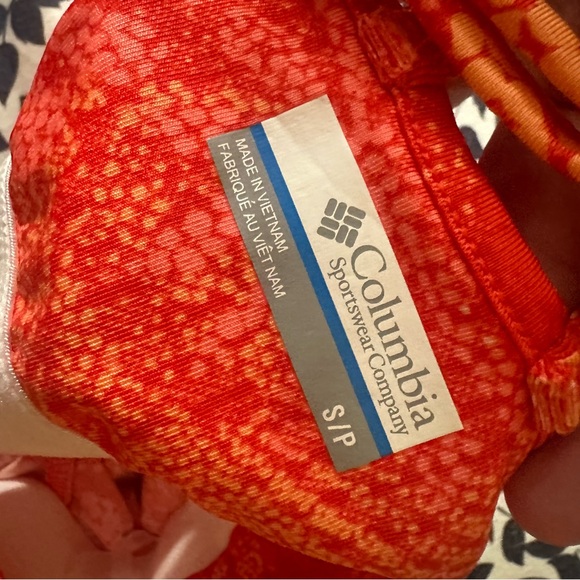 Columbia Orange Floral Omni Shade Peak To Point Knit Stretchy Dress NWOT S/P - Picture 13 of 16